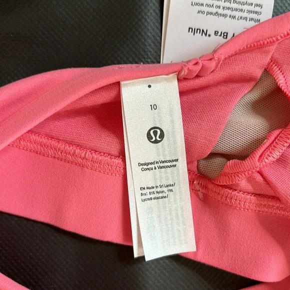 LULULEMON FLOW Y BRA *Nulu in SAKURA PINK SZ 10 NWT